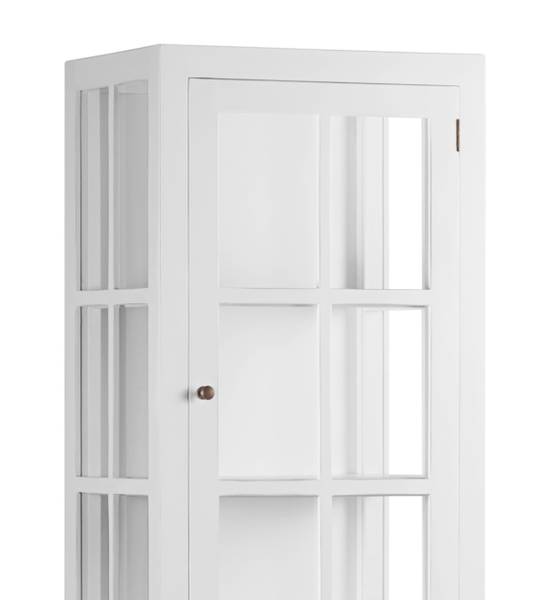  VITRINE AUS WEISSEM HOLZ 55 X 40 X 190 Weiß - Holz teilmassiv - 55 x 190 x 40 cm