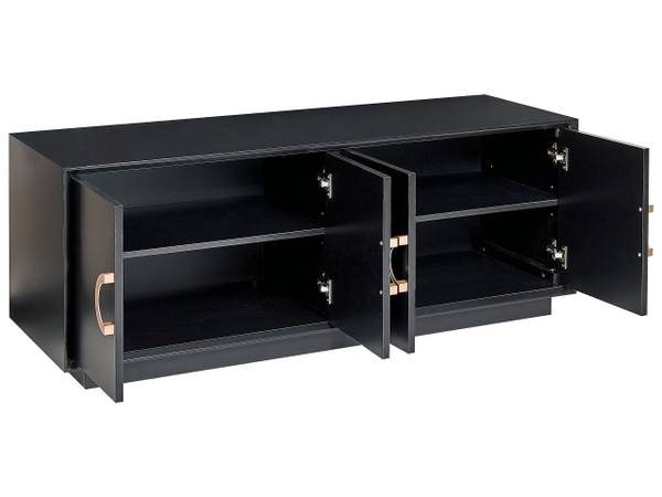Buffet OXNARD Noir - Doré - Bois manufacturé - 120 x 46 x 40 cm