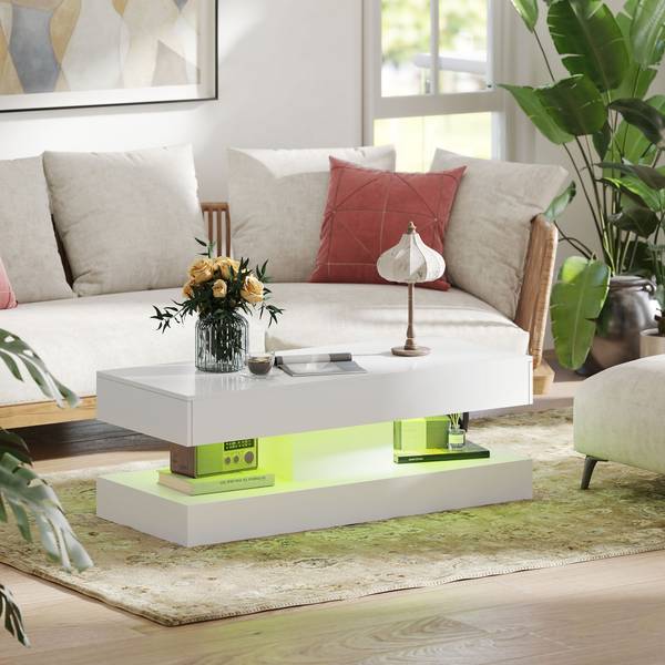 Couchtisch 83B-331V90WT Weiß - Holzwerkstoff - 50 x 42 x 120 cm