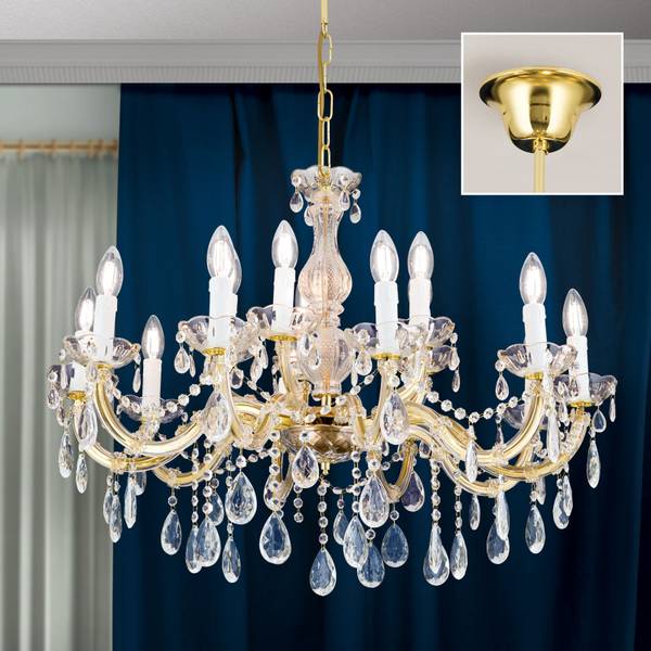 Lustre MARIE CLAIRE Doré - Métal - 70 x 46 x 70 cm