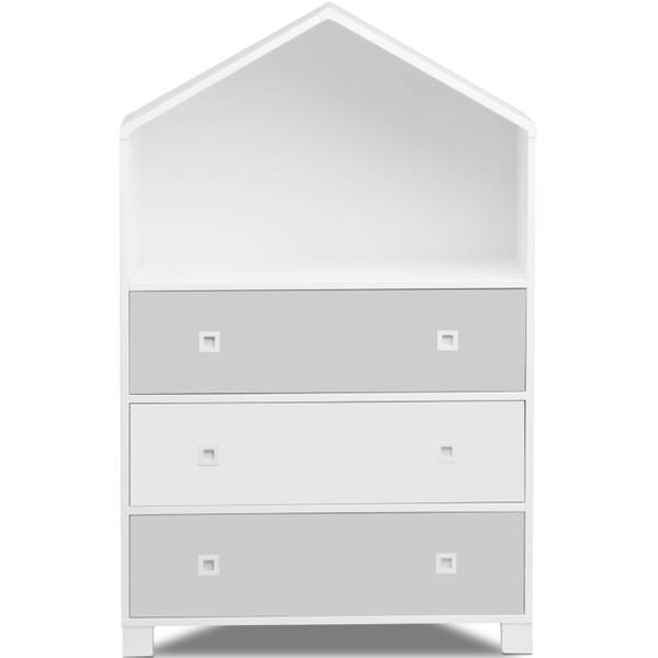 Kindercommode MIRUM grijs - wit - ABS - 80 x 126 x 45 cm