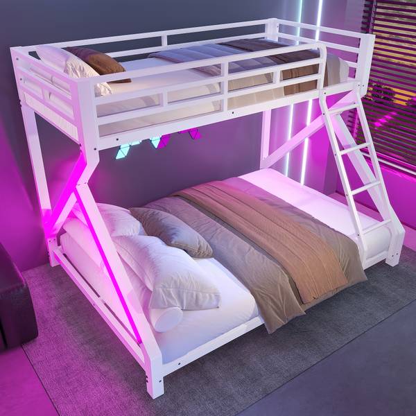 Kinder-Stockbett K-1503 Weiß - Metall - 147 x 146 x 204 cm