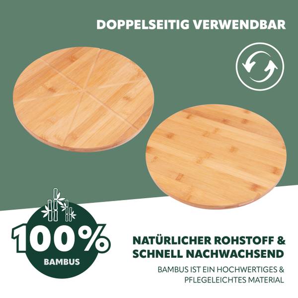 Pizzaservierset 40778 (3er-Set) Braun - Bambus - 33 x 2 x 33 cm