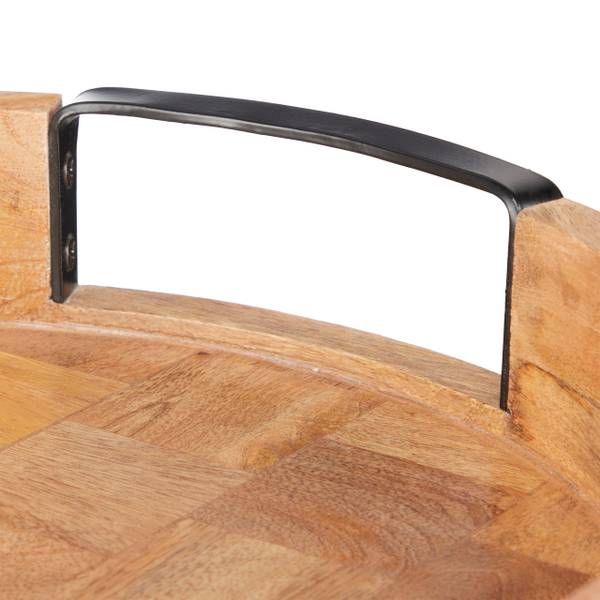 Plateau de service Noir - Marron - Fer - 35 x 8 x 35 cm