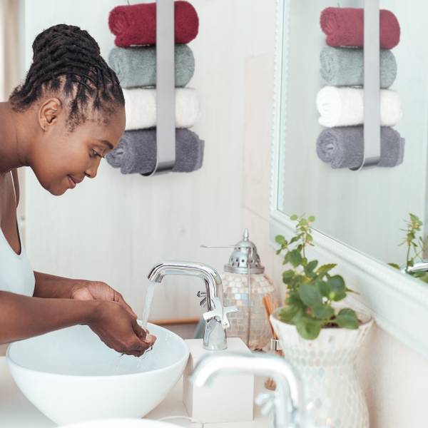 Handtuchhalter ohne Bohren Edelstahl Silber - Metall - 45 x 6 x 6 cm