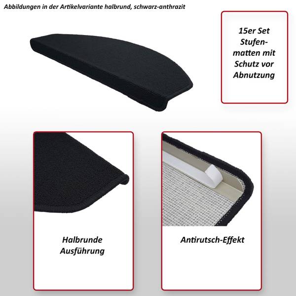 Protection d'escalier G49 |lot de 15 Gris