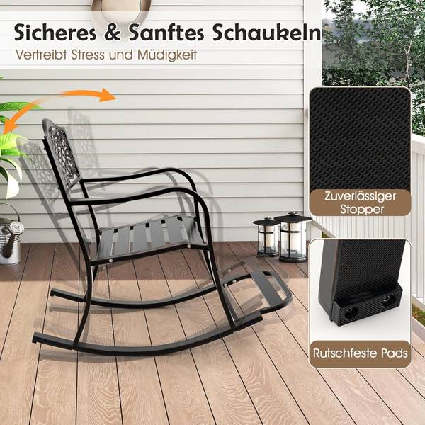 Schaukelstuhl ZB34682IZDE Braun - Metall - 63 x 89 x 102 cm