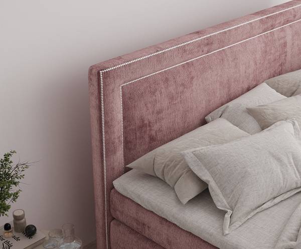 Boxspringbett Luxora Pink - Liegefläche Breite: 180 cm