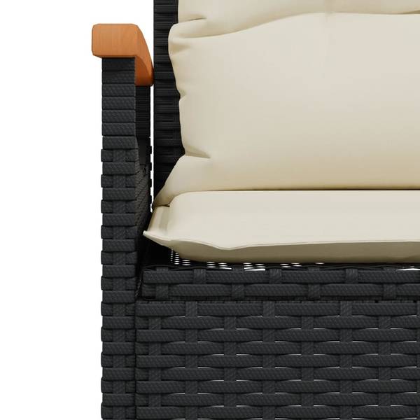 Loungeset 3034169 set van 3 zwart - acacia - staal - 40 x 37 x 40 cm