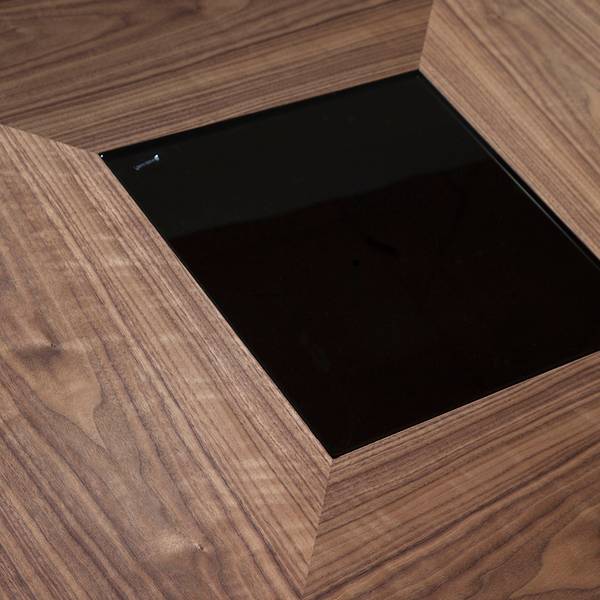 Table à manger 1079 Noir - Marron - Noyer - 150 x 79 x 150 cm