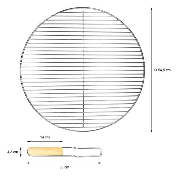 Runder Edelstahl Grillrost Ø 54.5 cm Silber - Samt - 55 x 1 x 55 cm