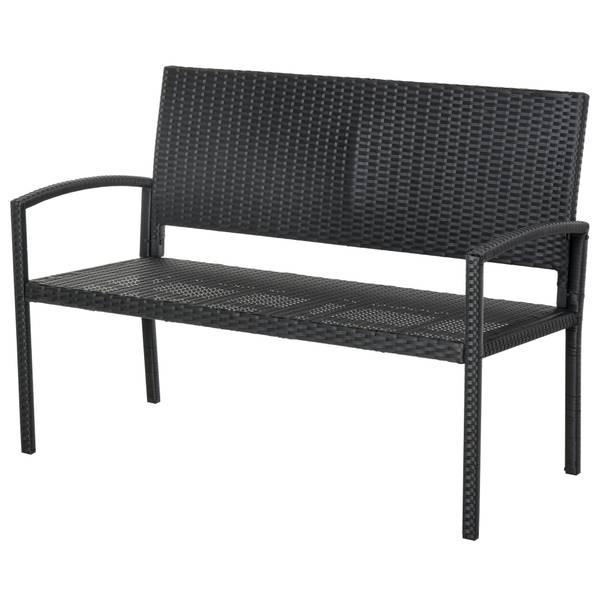 Gartenbank 867-022 Schwarz - Polyrattan - 60 x 85 x 122 cm