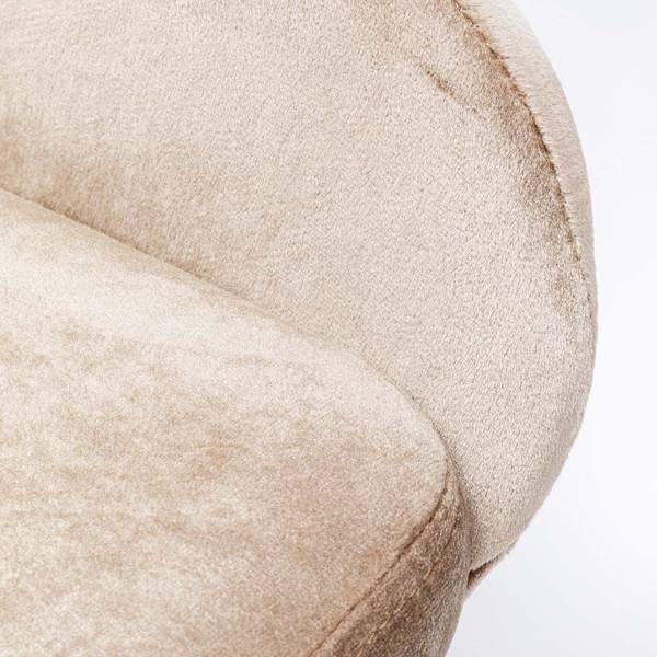 Chaise East Side velours beige 52cm Beige - Polyester - 59 x 88 x 51 cm