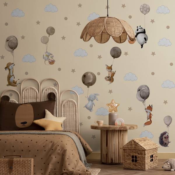 Wandaufkleber Tiere und Wolken 51‑er Set 60 x 30 x 30 cm