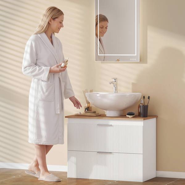 Waschbeckenunterschrank 834-932V90WT Weiß - Holzwerkstoff - 40 x 60 x 80 cm