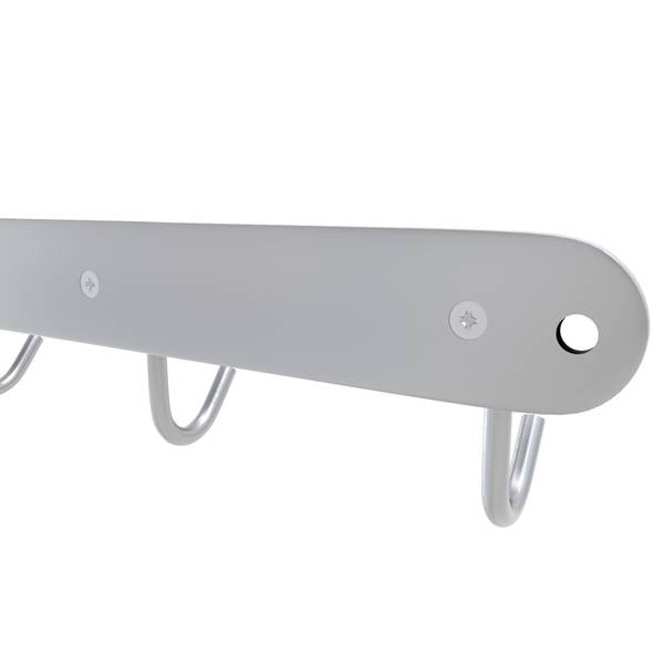 Garderobenleiste Kleiderhaken Leiste Silber - Metall - 5 x 6 x 35 cm