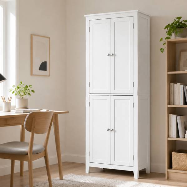 Badezimmerschrank 834-997V90WT Weiß - Holzwerkstoff - 30 x 170 x 60 cm
