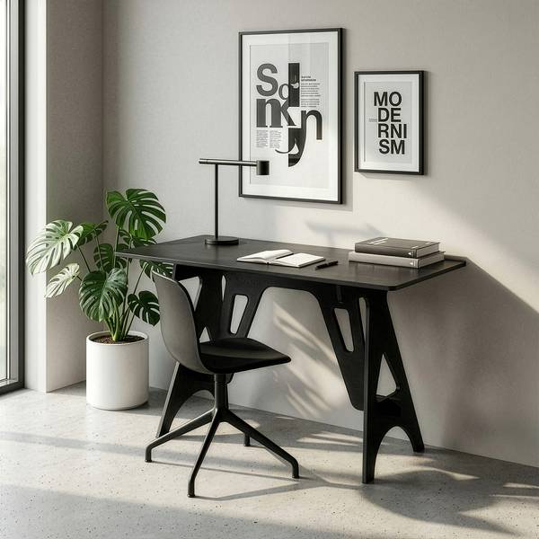 Schreibtisch Bostenenna Schwarz - Holzwerkstoff - 120 x 75 x 60 cm