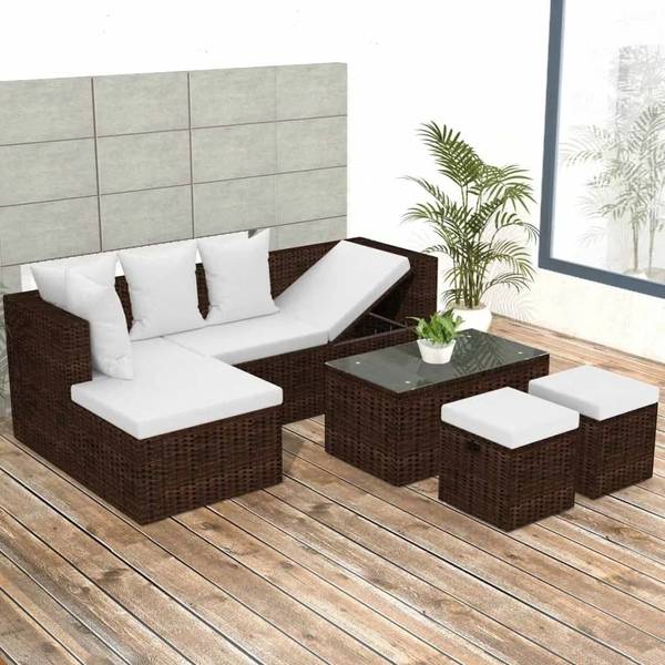Gartenmöbel-Set 3006305 (4-teilig) Braun - Polyester - 50 x 33 x 80 cm