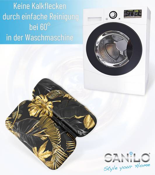 Badewannenkissen Golden Leaves Gold - Kunststoff - 39 x 55 x 31 cm