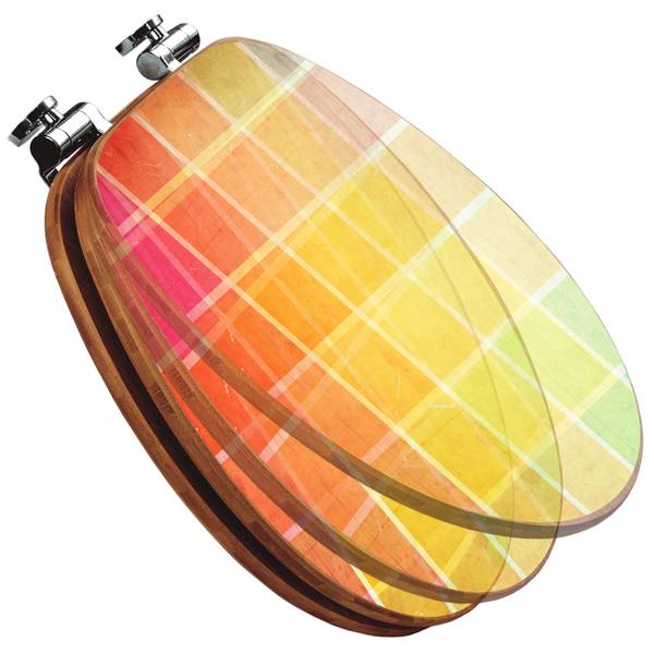 WC-Sitz mit Absenkautomatik Bunte Glasba Bambus - Holzwerkstoff - 38 x 5 x 49 cm