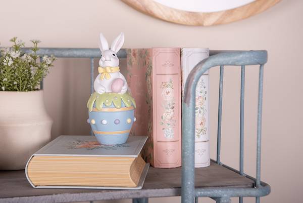 Decoratie Beeld Konijn Easter&Eremiah wit - kunststof - 7 x 16 x 7 cm