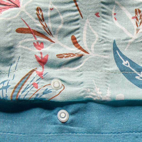 Bettwäschegarnitur VEGETAL MARIN Blau - Textil - 220 x 1 x 240 cm