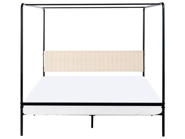 Lit à baldaquin MIRABEAU Beige - Noir - Métal - 186 x 170 x 207 cm