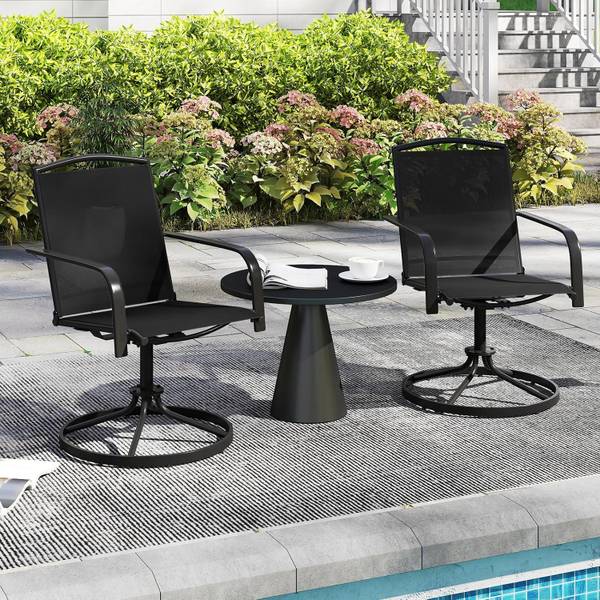 Gartenstühle ZB34379PW-4DE(2er Set) Schwarz - Metall - 56 x 93 x 66 cm