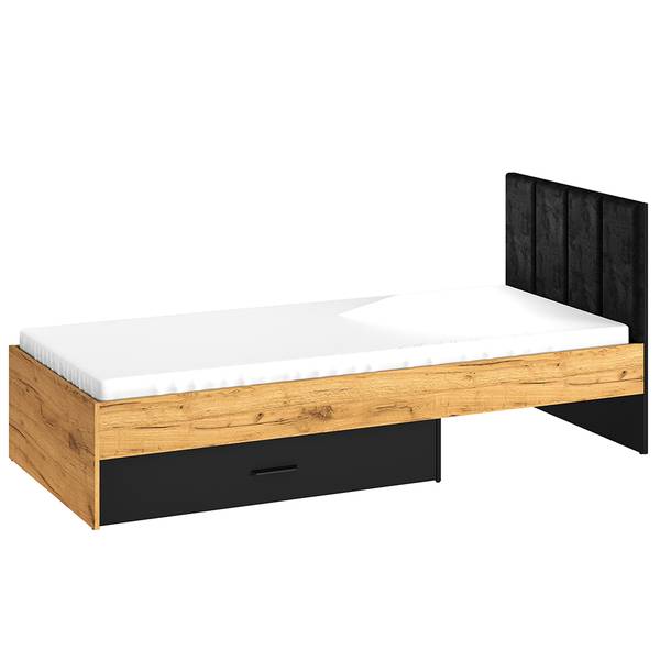 Bettgestell CASPER-131-10 Schwarz - Holzwerkstoff - 90 x 94 x 207 cm