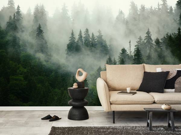 Fototapete Wald Nebel Bäume Natur 200 x 140 x 140 cm