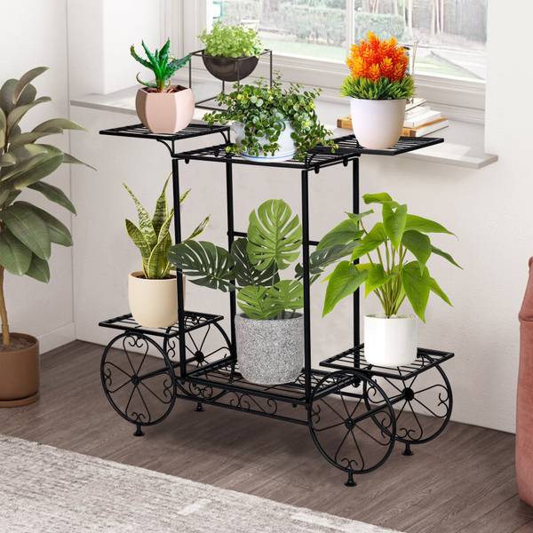 Étagère Plante XJJ626-G2 Noir - Fer - 22 x 69 x 83 cm