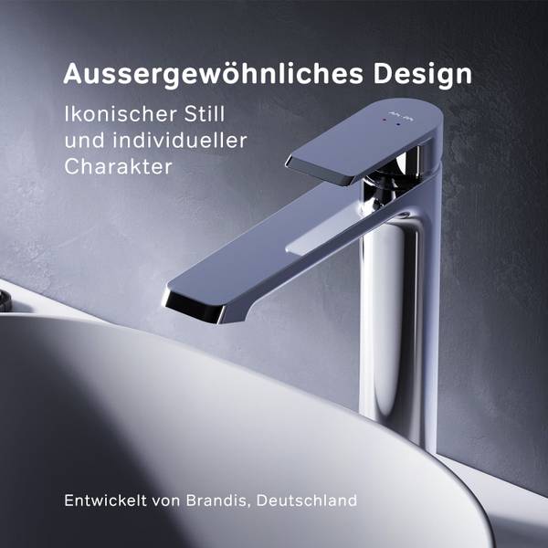 Waschtischarmatur Wasserhahn Flash Silber - Messing - 5 x 26 x 14 cm