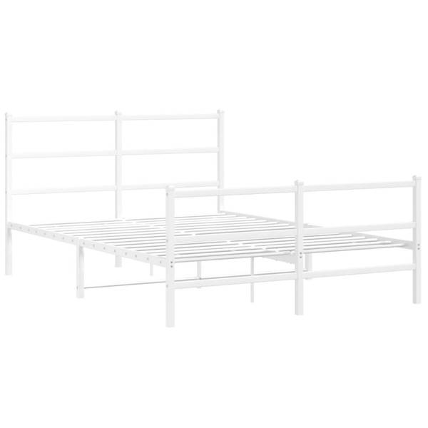 Bettgestell mit Kopf und Fußteil X607 Weiß - Metall - 146 x 90 x 207 cm