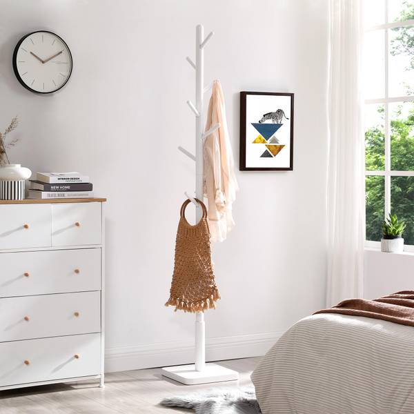 Garderobenständer Kigali Weiß - Holzwerkstoff - 30 x 175 x 30 cm