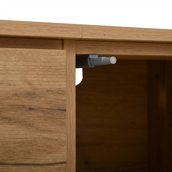 Sideboard Notus Ⅰ Braun - Holzwerkstoff - Massivholz - 140 x 71 x 35 cm
