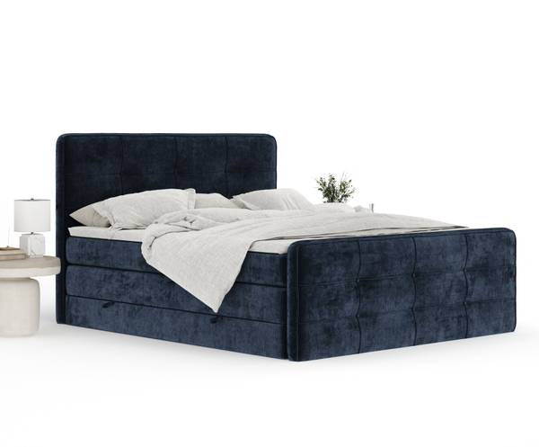 Boxspringbett Semplice Marineblau - Liegefläche Breite: 160 cm