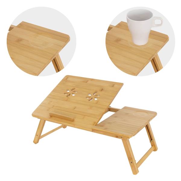 Laptoptisch Braun - Samt - 35 x 19 x 74 cm
