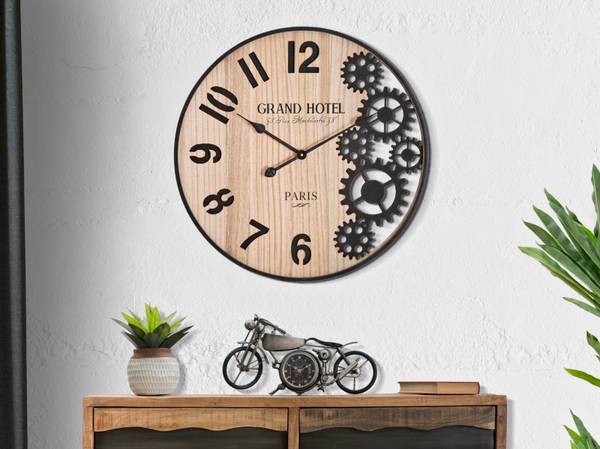 Grande horloge murale Marron - Métal - 5 x 60 x 60 cm