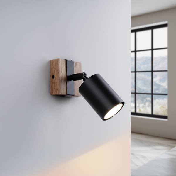 Wandlamp Fager Schwarz - Stahl - 17 x 13 x 8 cm