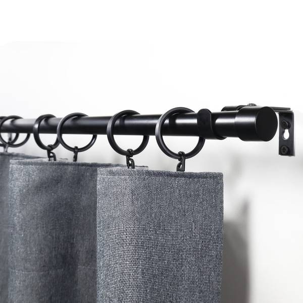 Gardinenstange ausziehbar 1-Lauf Flexa Schwarz - 160 x 300 cm