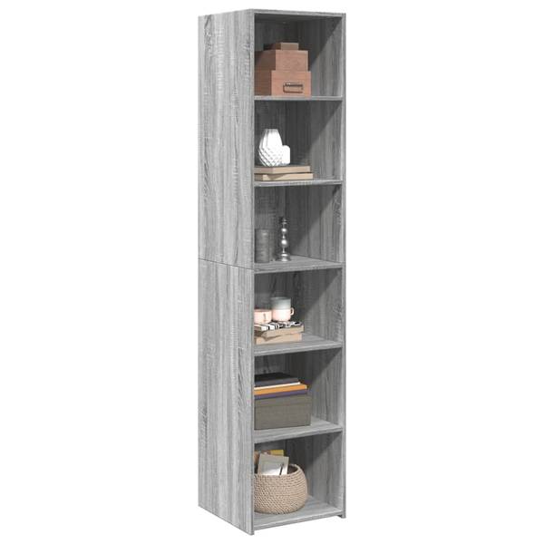 Highboard DE5479 Grau - Holzwerkstoff - 40 x 185 x 41 cm