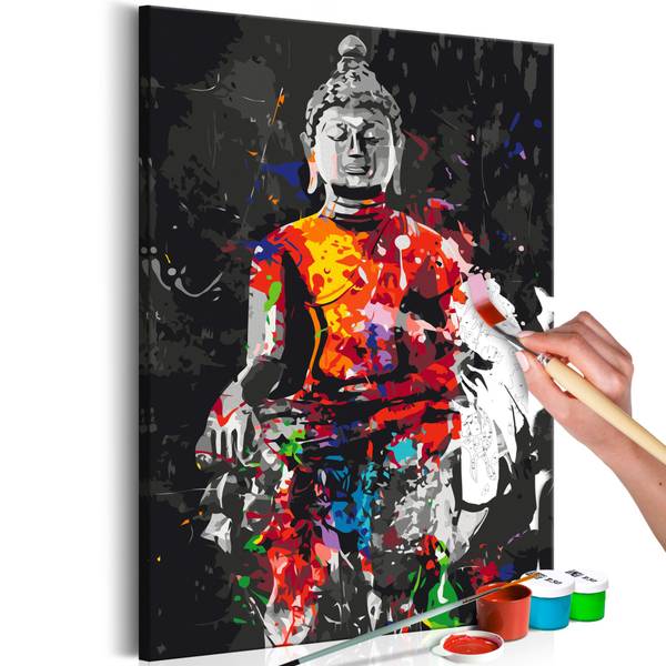 Wandbild Malen nach Zahlen Glaube Mad Baumwollstoff - 40 x 60 x 2 cm