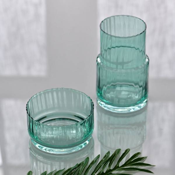 Minze Vase Synergy (Set 1) Grün - Klarglas - 13 x 20 x 13 cm