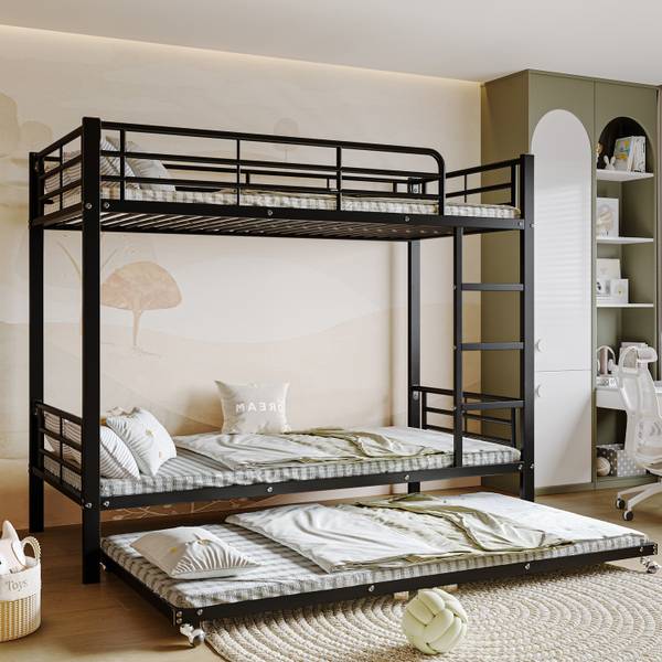 Etagenbett  Eos Ⅵ Schwarz - Metall - 95 x 160 x 204 cm