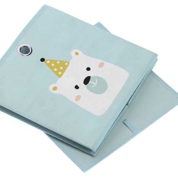 Conteneur textile pour jouets, ZELLER Vert - Matière plastique - 28 x 28 x 28 cm