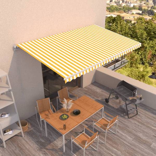 Uitschuifbare Luifel 3006539-2 geel - polyester - aluminium - 350 x 1 x 500 cm