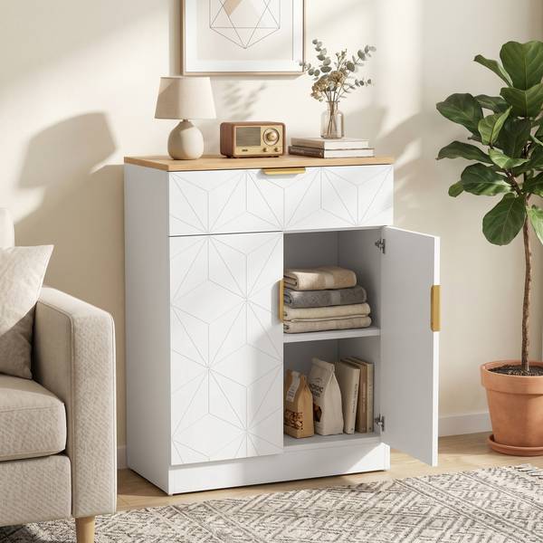 Sideboard 838-582V90WT Weiß - Holzwerkstoff - 60 x 82 x 32 cm