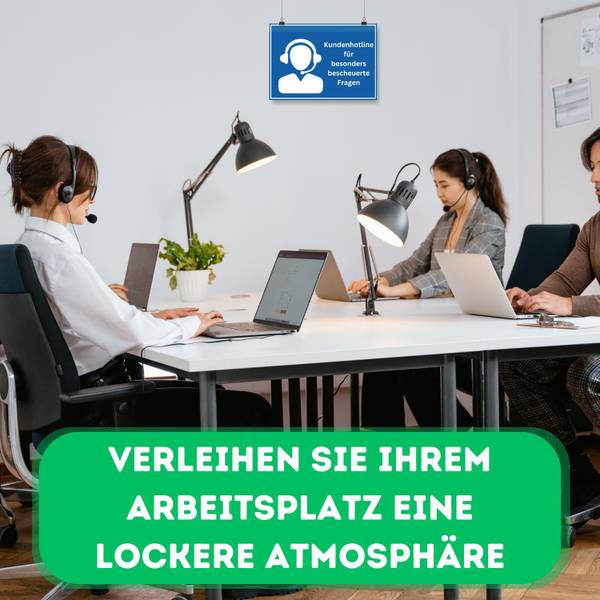 Sprücheschild "Kundenhotline" Blau - Kunststoff - 30 x 1 x 20 cm