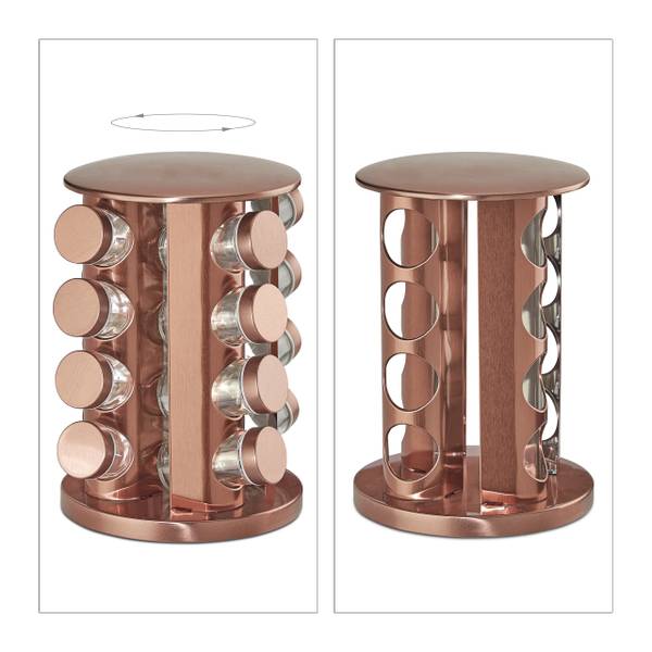 Tourniquet à épices avec 16 pots Verre - Métal - 22 x 28 x 22 cm